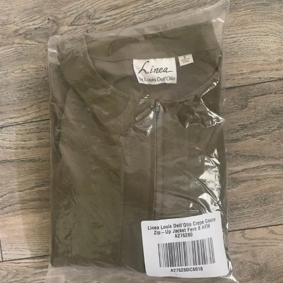 NWT LINEA LOUIS DELL'OLIO CREPE GAUZE ZIP JACKET 8 - Picture 8 of 10